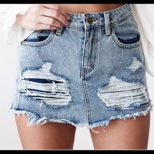 MinkPink Denim Skort